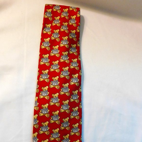 Vintage Beaufort Tie Rack Teddy Bear Tie 100% Silk Made in Italy - Picture 1 of 9